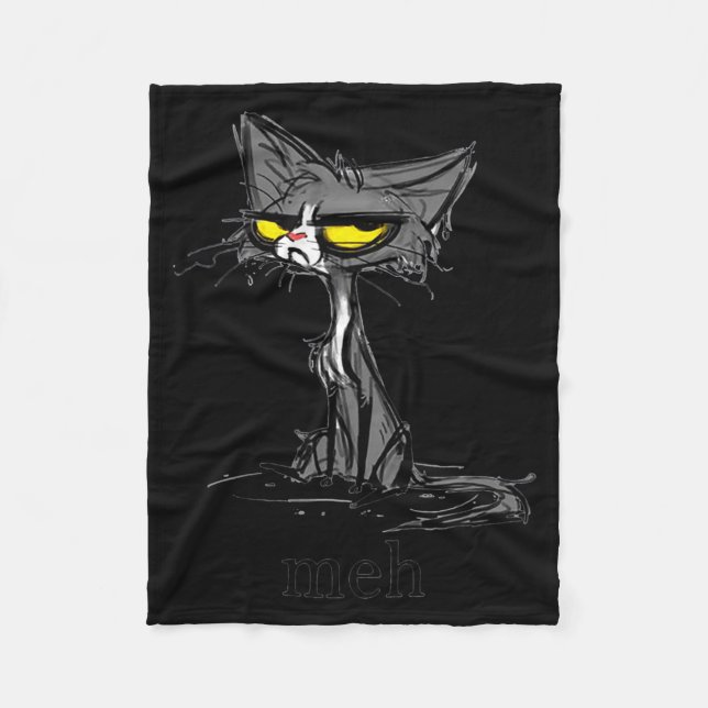 Cobertor De Velo Funny Meh Cat Gift For Cat Lovers  (Frente)