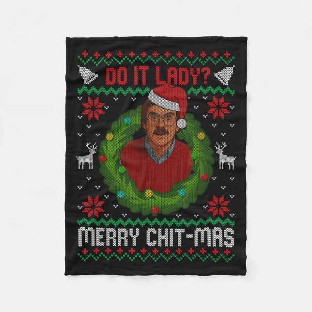 Cobertor De Velo Funny Merry Chit-mas Ugly Christmas Sweater  (Frente)