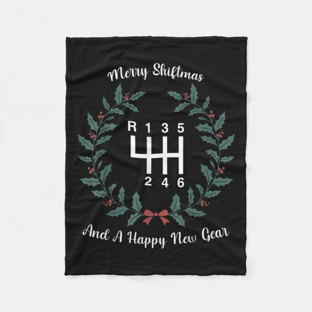 Cobertor De Velo Funny Merry Shiftmas And A Happy New Quote Mechani (Frente)