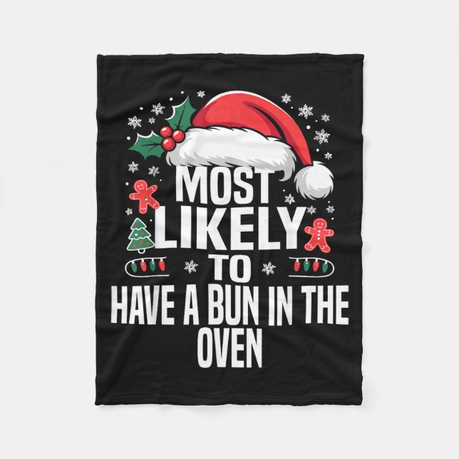 Cobertor De Velo Funny Most Likely To Christmas Family Pajama Match (Frente)