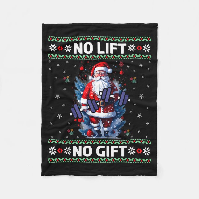 Cobertor De Velo Funny Muscle Santa Lifting Ugly Christmas Sweater  (Frente)