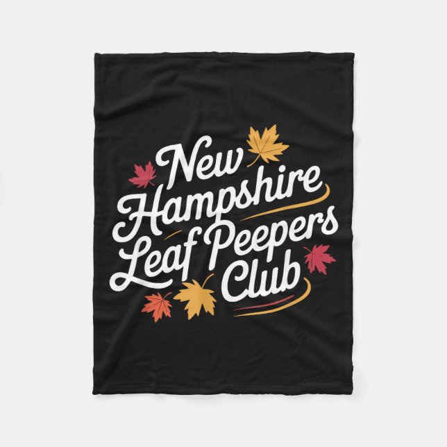 Cobertor De Velo Funny New Hampshire Leaf Er's Club Autumn Fall Lea (Frente)