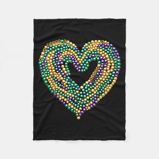 Cobertor De Velo Funny New Orleans Beads Heart We Stand Nola Strong (Frente)