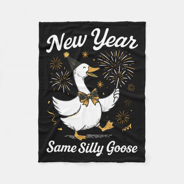 Cobertor De Velo Funny New Year Same Silly Goose Happy New Year 202 (Frente)