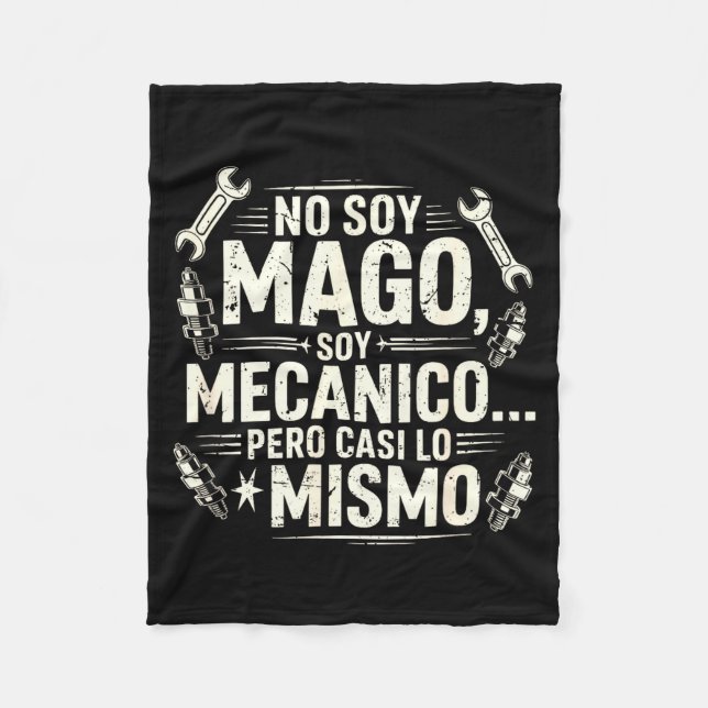 Cobertor De Velo Funny No Soy Mago Soy Mecánico Car Mechanic Spani- (Frente)