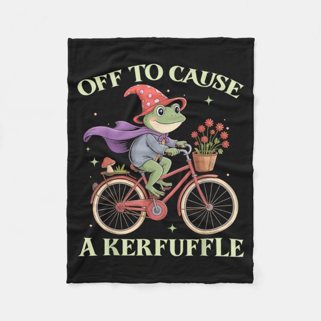 Cobertor De Velo Funny Off To Cause A Kerfuffle Whimsical Wizard Fr (Frente)