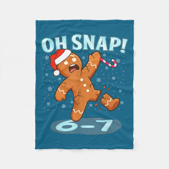 Cobertor De Velo Funny Oh Snap 67 Gingerbread Man Meme 6 7 Christma (Frente)