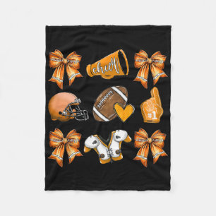 Cobertor De Velo Funny Orange Cheer Coquette Futebol Mãe Mulheres G