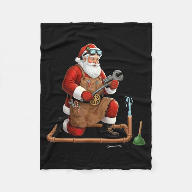 Cobertor De Velo Funny Plumber Santa Christmas Graphic  (Frente)