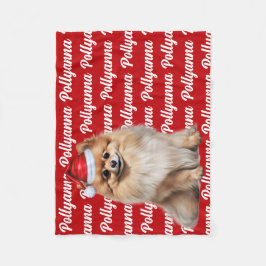 Cobertor De Velo Funny Pomeranian Dog Name Pattern Christmas