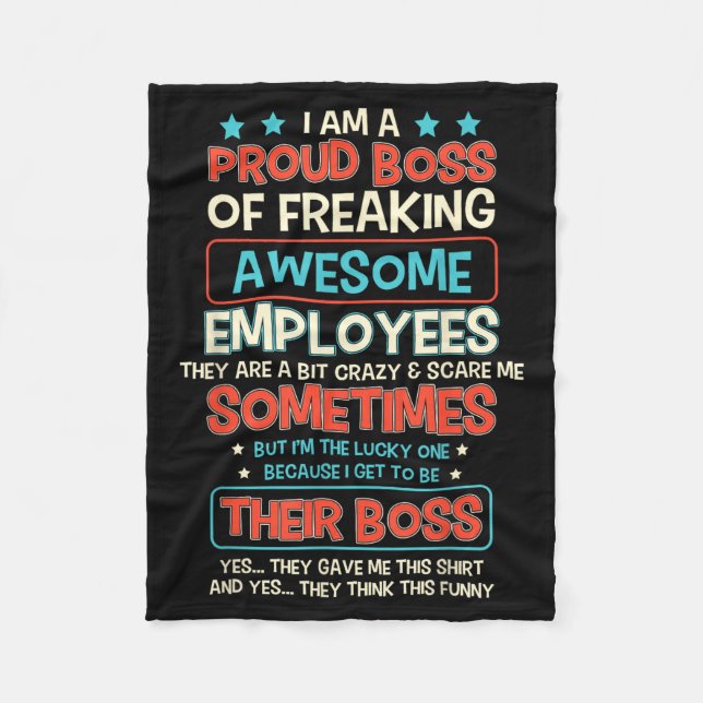 Cobertor De Velo Funny Proud Boss Employee Appreciation Office Men  (Frente)