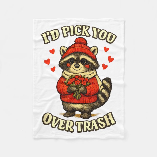 Cobertor De Velo Funny Raccoon I’d Ck You Over Trash Valentines Day (Frente)