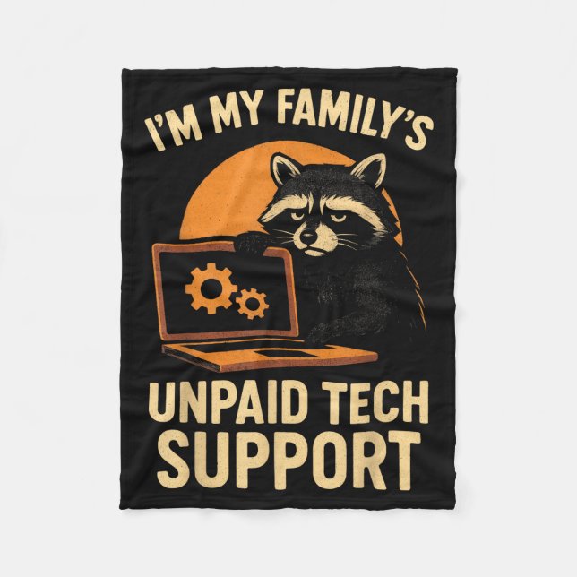 Cobertor De Velo Funny Raccoon Tech Lover Graphic Tee Computer Geek (Frente)