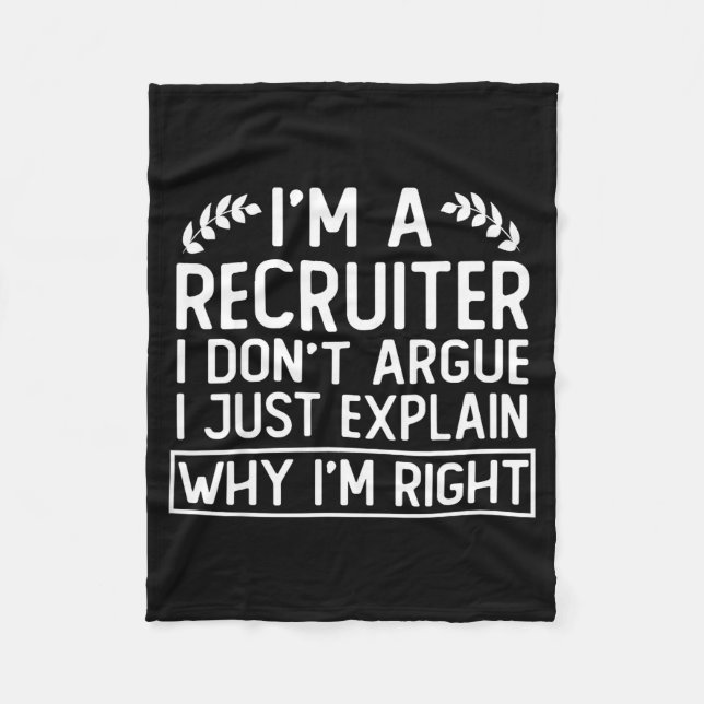 Cobertor De Velo Funny Recruiter Design Saying_ I M A Recruiter I D (Frente)
