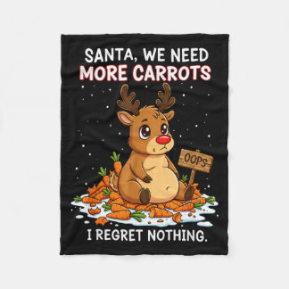 Cobertor De Velo Funny Reindeer Carrot Hoarder Christmas Design 