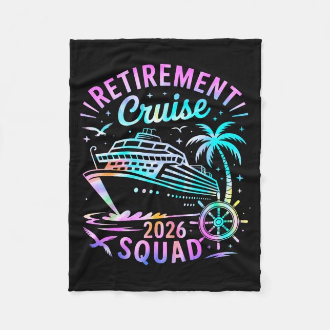 Cobertor De Velo Funny Retirement Cruise 2026 Squad Tie Dye Retired (Frente)