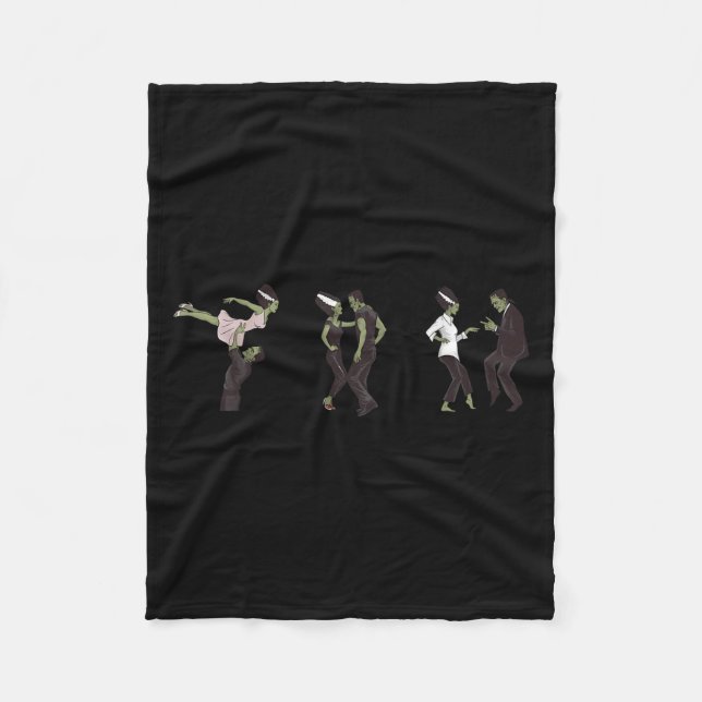 Cobertor De Velo Funny Retro Frankenstein Monster E Brilhante (Frente)