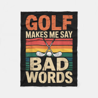 Cobertor De Velo Funny Retro Golf Makes Me Say Bad Words Humor