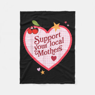 Cobertor De Velo Funny Retro Heart Preppy Cherry Support Local