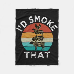 Cobertor De Velo Funny Retro Party Smoker Chef Pai Gift I d Smo