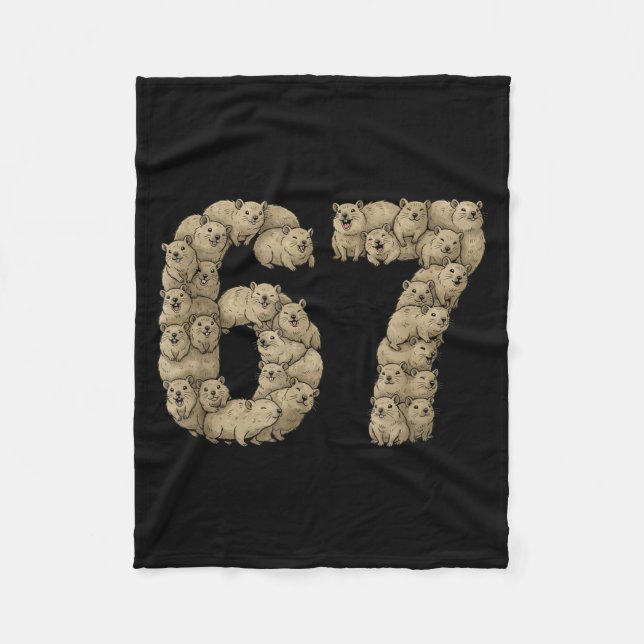 Cobertor De Velo Funny Rock Hyrax Awawa 6 7 Meme Six Seven Love  (Frente)