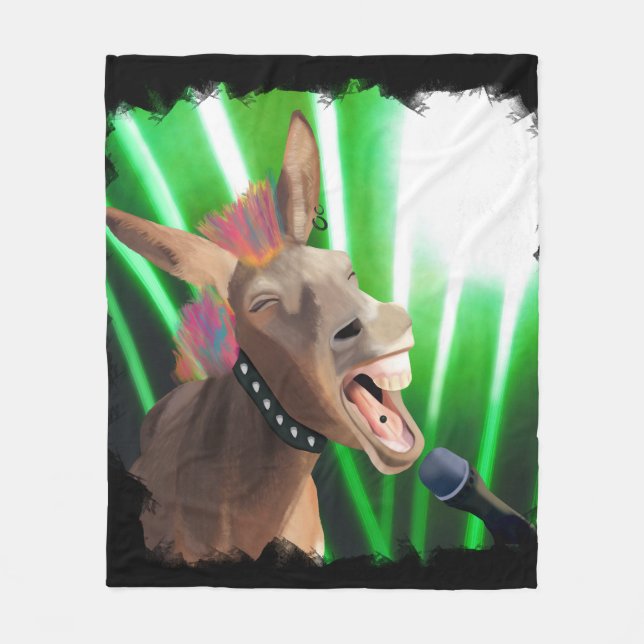 Cobertor De Velo Funny Rockstar Donkey (Frente)
