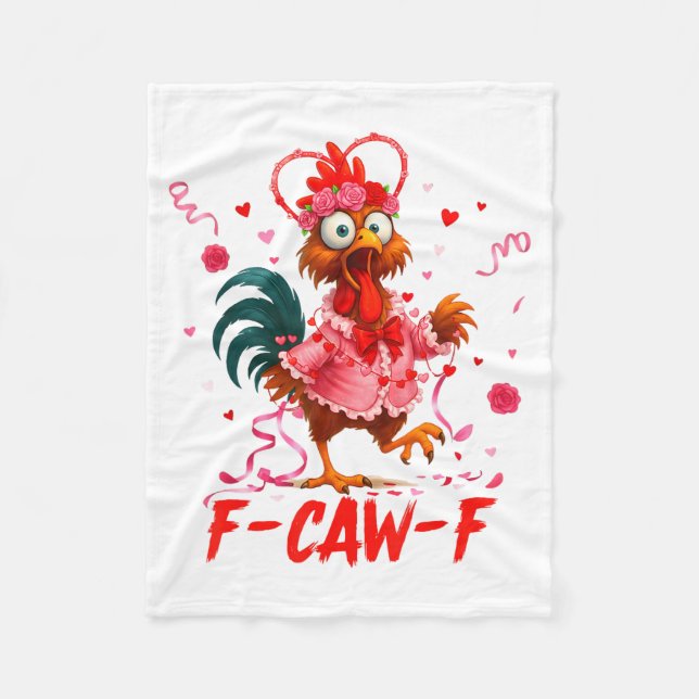 Cobertor De Velo Funny Rooster F-caw-f Valentines Day Chicken Fcawf (Frente)