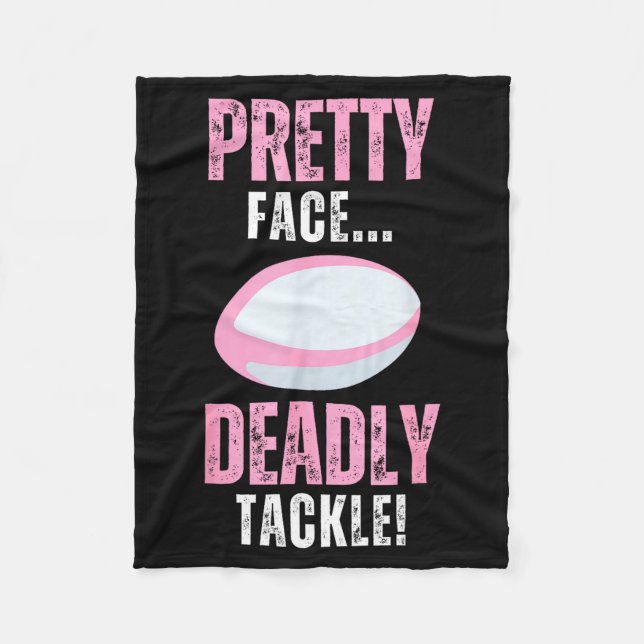 Cobertor De Velo Funny Rugby Gift For Girls Pretty Face Deadly Tack (Frente)