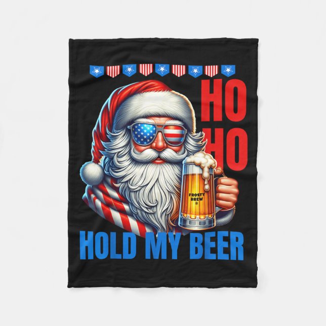 Cobertor De Velo Funny Santa Claus Christmas July 4th Patriotic Hol (Frente)