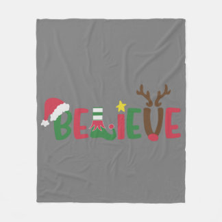Cobertor De Velo Funny Santa Claus Hat Believe Snowflakes Christmas