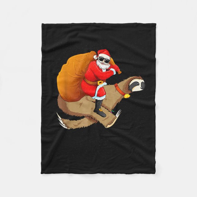 Cobertor De Velo Funny Santa Claus Riding Sloth Christmas Boys Men  (Frente)