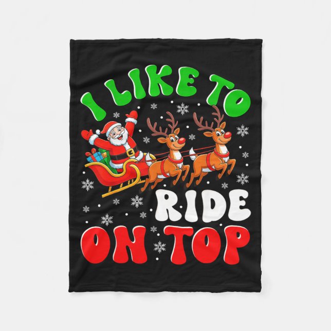 Cobertor De Velo Funny Santa I Like To Ride On Top Christmas Couple (Frente)