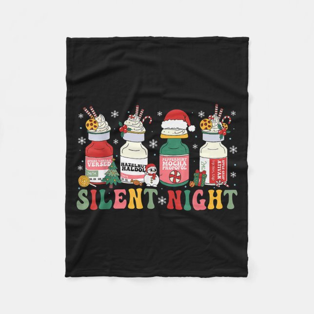 Cobertor De Velo Funny Santa Profol Silent Night Icu Nurses Merry C (Frente)