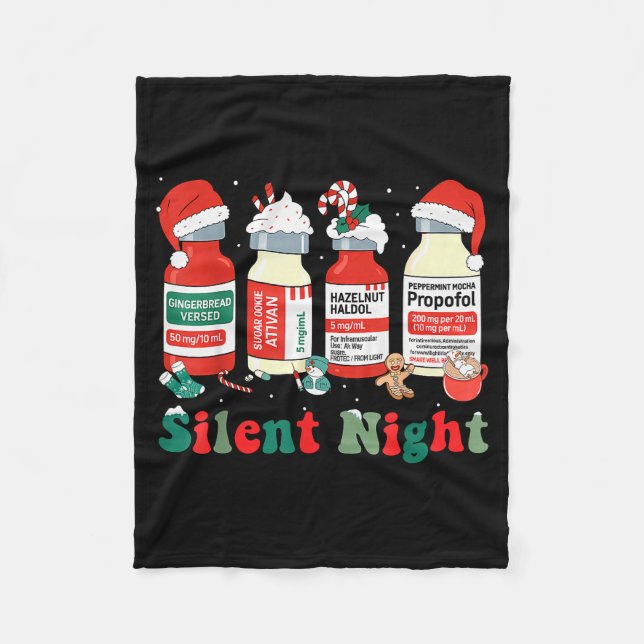 Cobertor De Velo Funny Santa Propofol Silent Night Icu Nurses Merry (Frente)