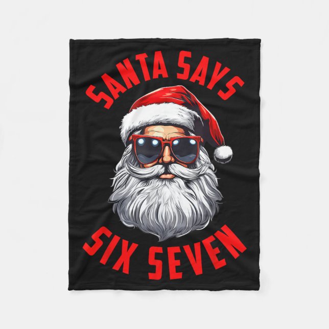 Cobertor De Velo Funny Santa Says Six Seven Christmas 67 Meme Xmas  (Frente)