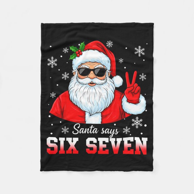Cobertor De Velo Funny Santa Says Six Seven Christmas 67 Meme Xmas  (Frente)