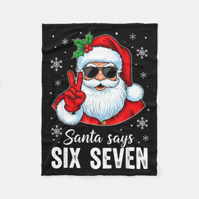 Cobertor De Velo Funny Santa Says Six Seven Christmas 67 Meme Xmas  (Frente)