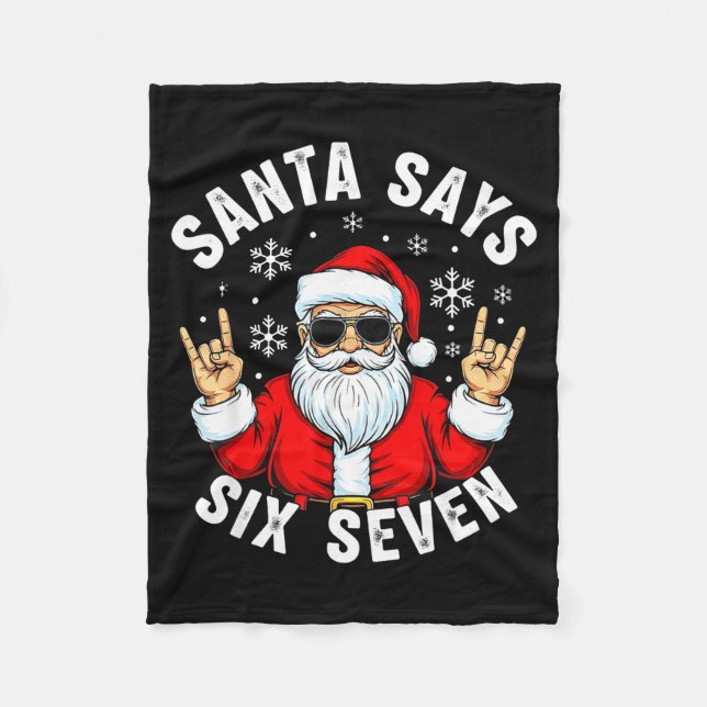 Cobertor De Velo Funny Santa Says Six Seven Christmas Xmas Meme  (Frente)