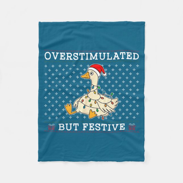 Cobertor De Velo Funny Santa Silly Goose Overstimulated But Festive (Frente)