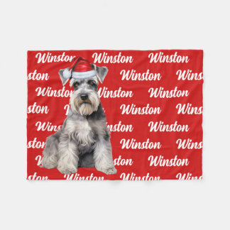 Cobertor De Velo Funny Schnauzer Dog Name Patterned Christmas