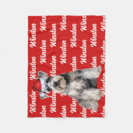 Cobertor De Velo Funny Schnauzer Dog Name Patterned Christmas