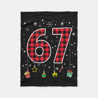 Cobertor De Velo Funny Six Seven 6 7 Meme 67 Christmas Red Plaid Xm
