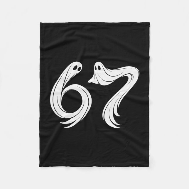 Cobertor De Velo Funny Six Seven 6 7 Meme 67 Design Ghost Halloween (Frente)