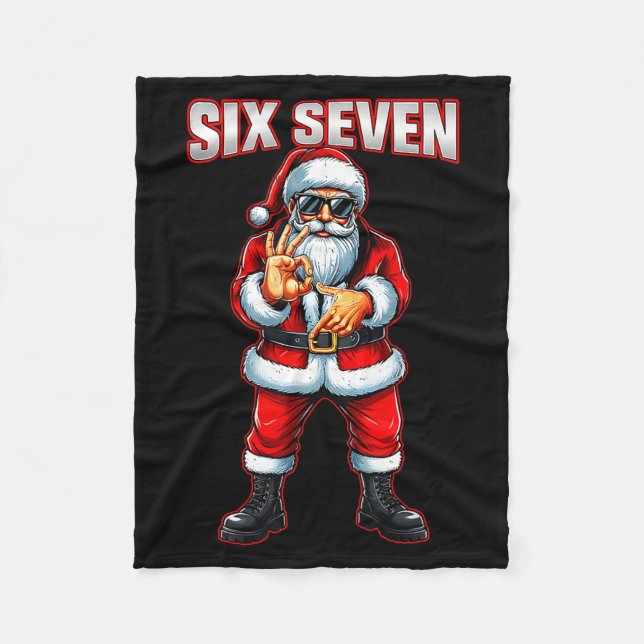 Cobertor De Velo Funny Six Seven 6 7 Meme Santa Christmas Shirt Men (Frente)