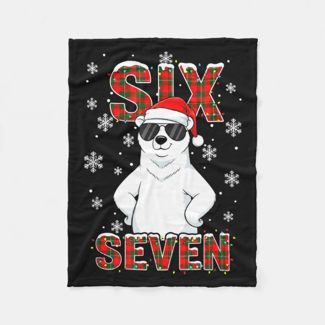 Cobertor De Velo Funny Six Seven Lar Bear Christmas 67 Santa Hat Wi (Frente)
