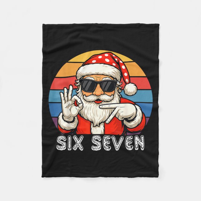 Cobertor De Velo Funny Six Seven Meme Christmas Cool Santa Saying 6 (Frente)