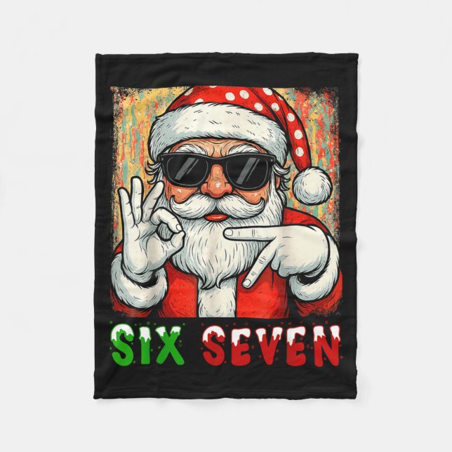 Cobertor De Velo Funny Six Seven Meme Christmas Cool Santa Saying 6 (Frente)