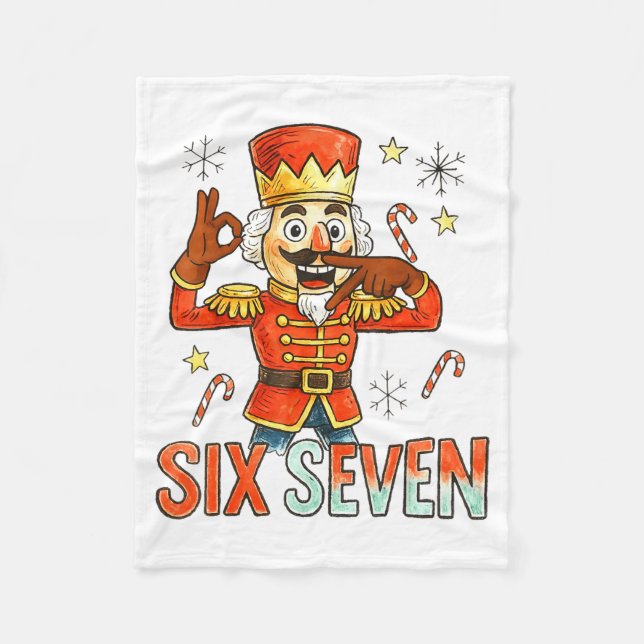 Cobertor De Velo Funny Six Seven Meme Christmas Nutcracker Men Wome (Frente)