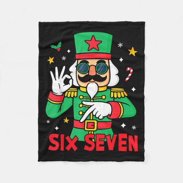 Cobertor De Velo Funny Six Seven Meme Christmas Nutcracker Saying 6 (Frente)