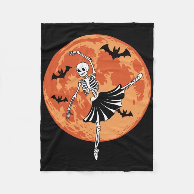 Cobertor De Velo Funny Skeleton Dancing Llet Lovers Spooky Hallowee (Frente)